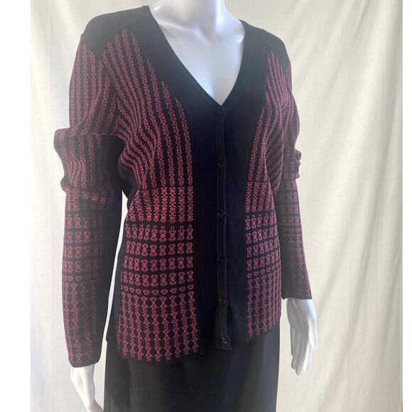 Carlisle Collection Italian Jesrsey Knit Cardigan Sweater  Size L - Picture 1 of 11